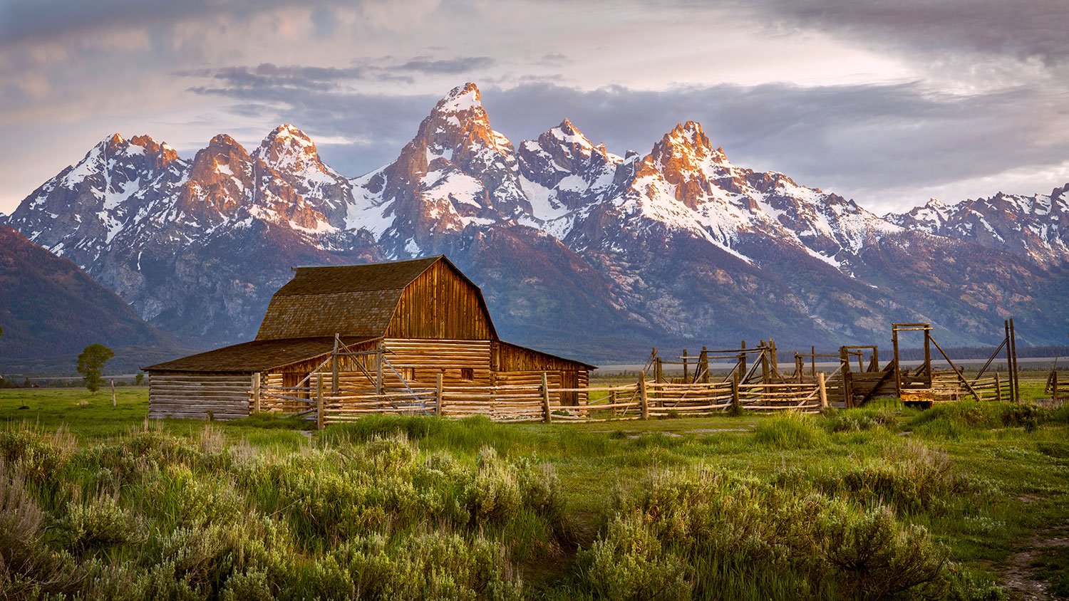 John Moulton Barn and Teton Range in Grand Teton National Park.