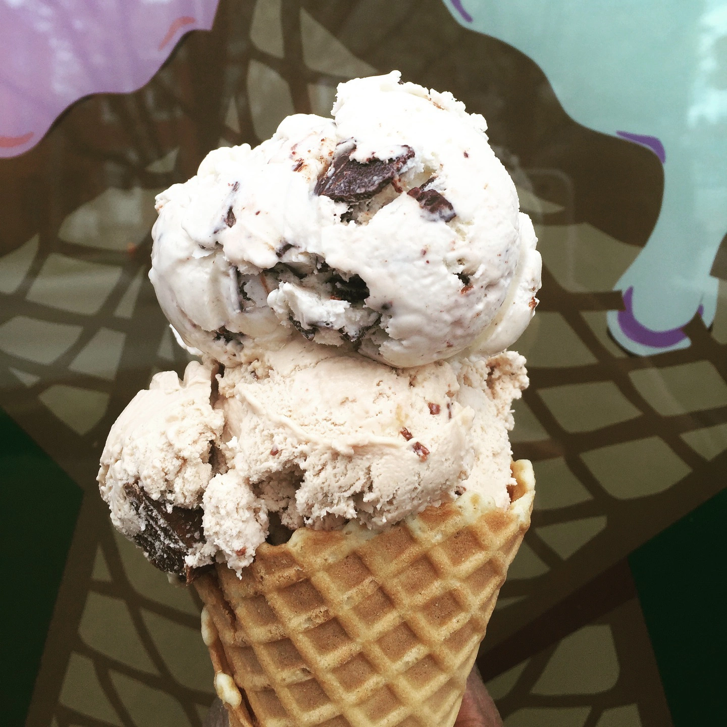 Curbside Creamery Ice Cream Waffle Cone closeup.