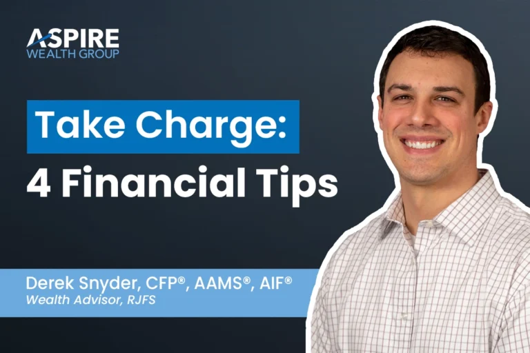 Video Thumbnail featuring headshot of Derek Snyder with the Title "Take Charge: 4 Financial Tips".