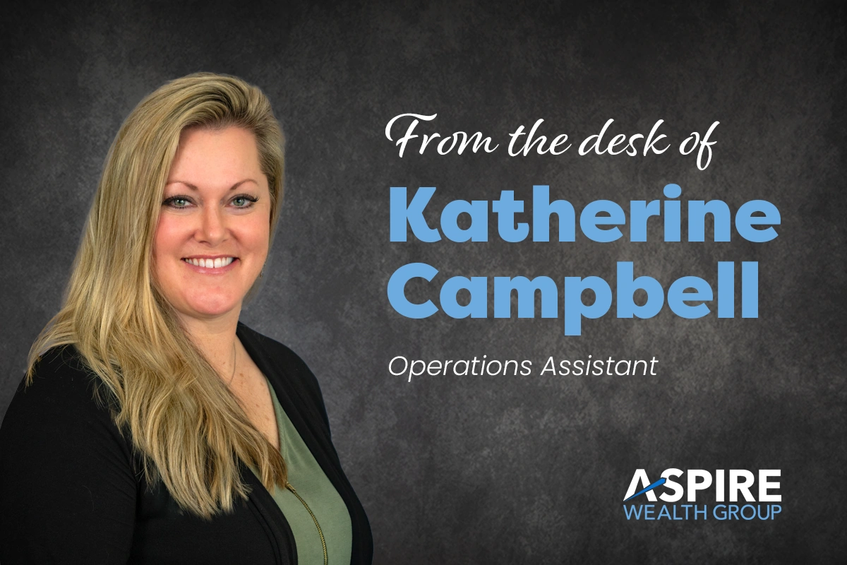 Headshot of Katherine Campbell along with text.