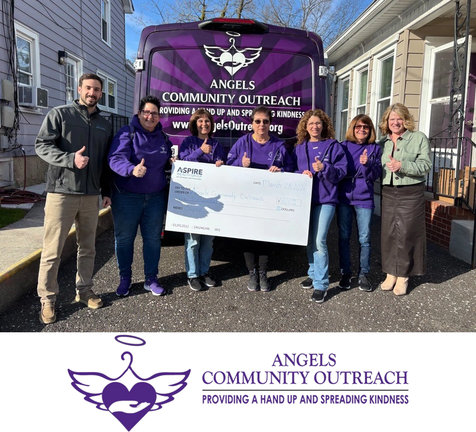 Aspire Cares donation to Angels Community Outreach in Pitman, New Jersey.